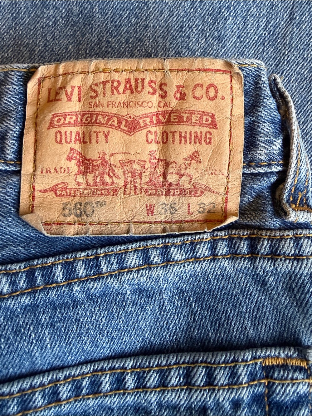 Levi's Blue Denim Jeans with Leather Patch